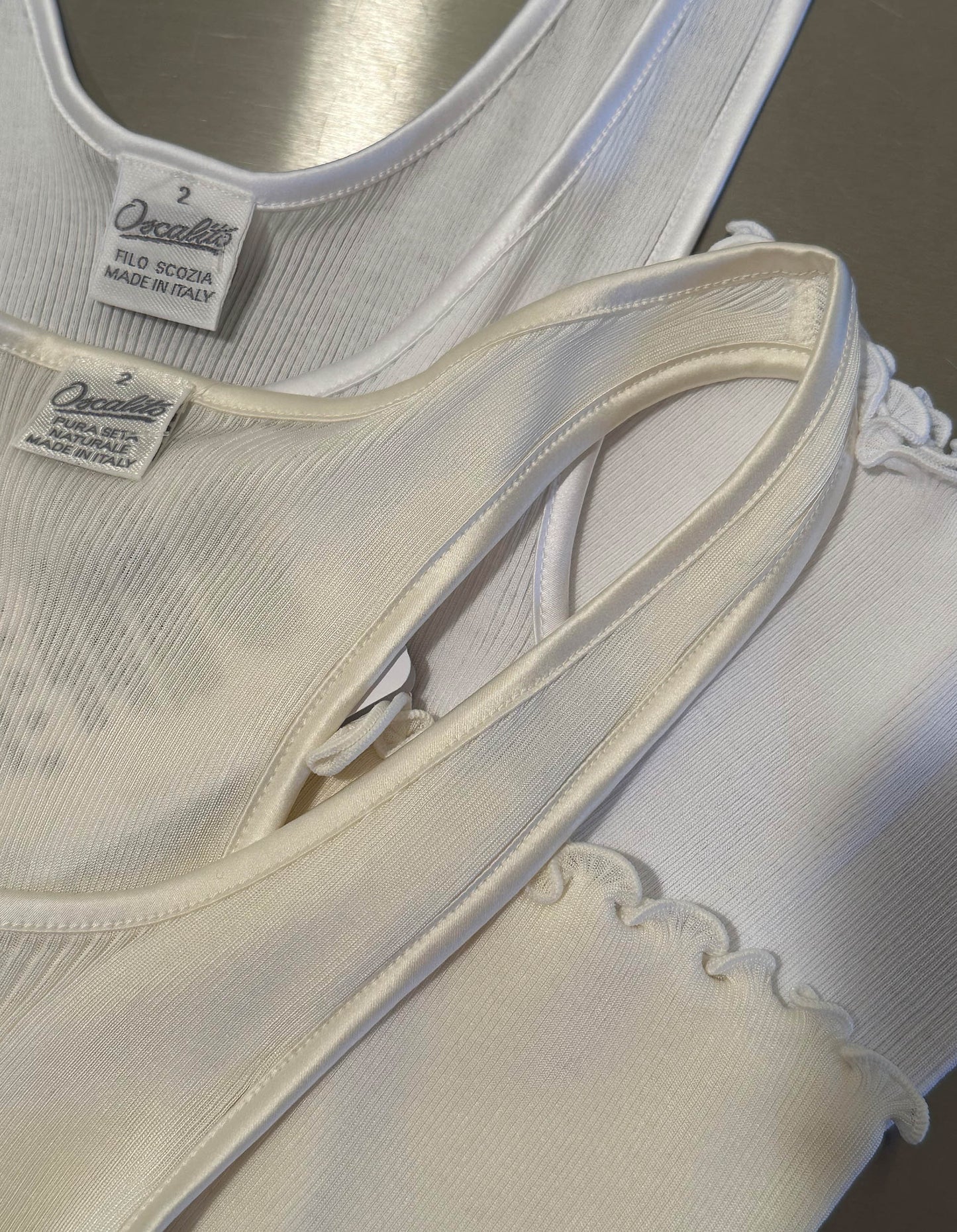 Silk Rib Tank Ivory