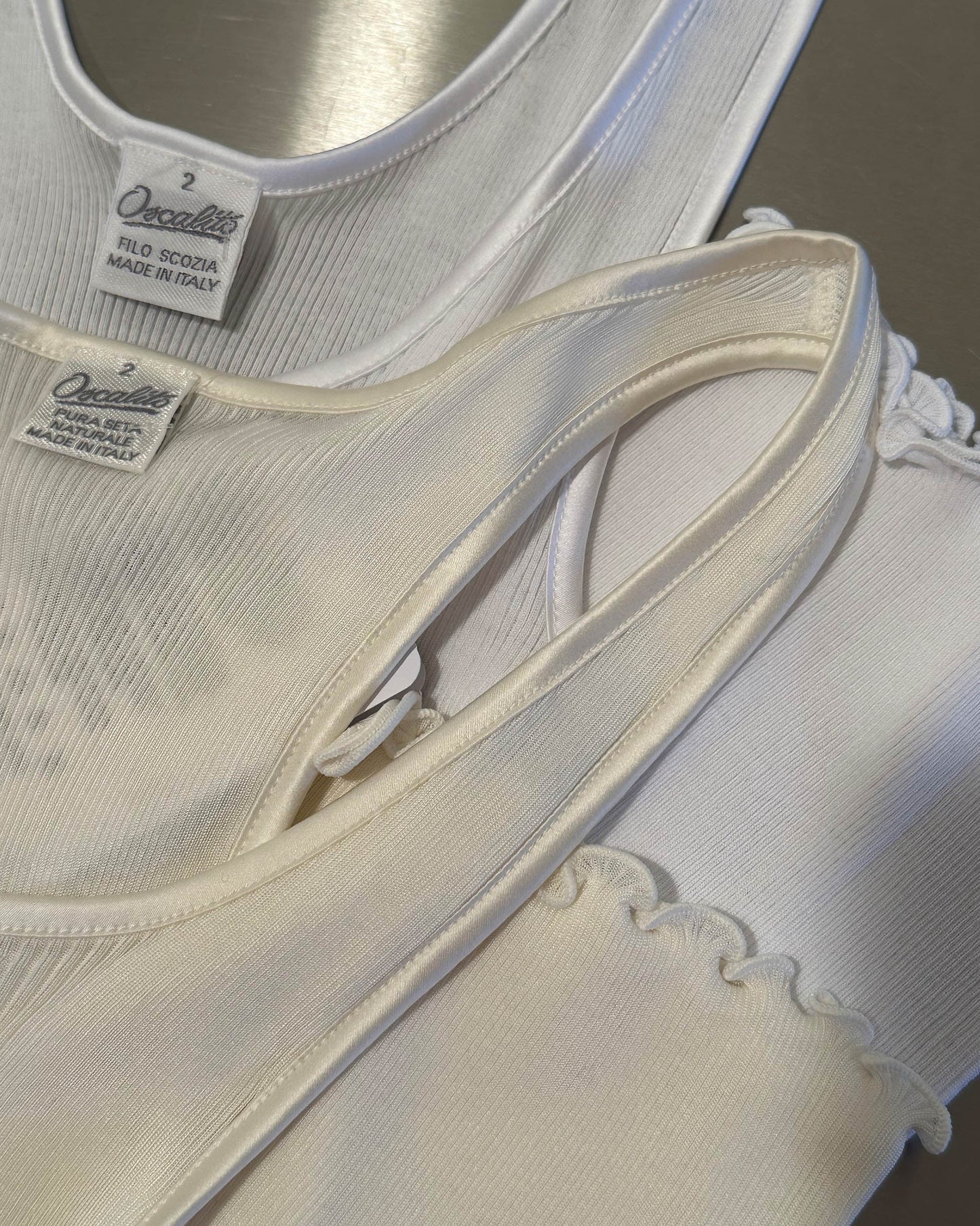 Silk Rib Tank Ivory