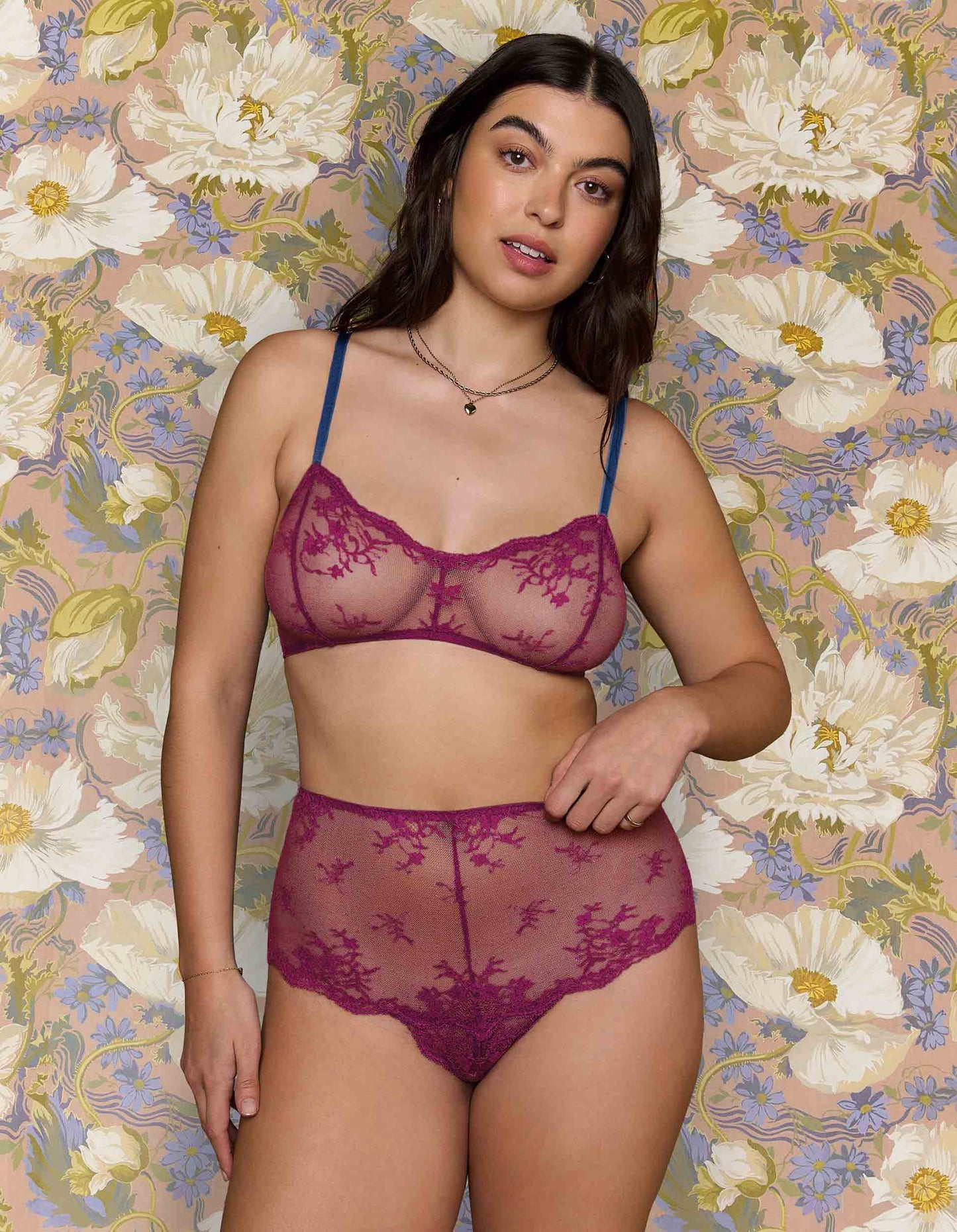 Odette Floral Lace High Waist Knicker | UNDERLENA