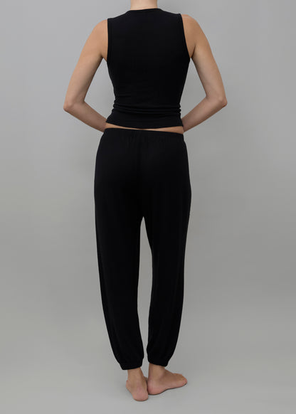 Brushed Hacci Jogger Black
