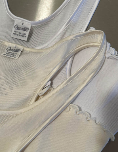 Silk Rib Tank Ivory