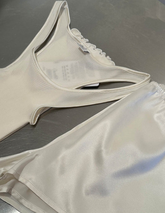 Silk Rib Tank Ivory