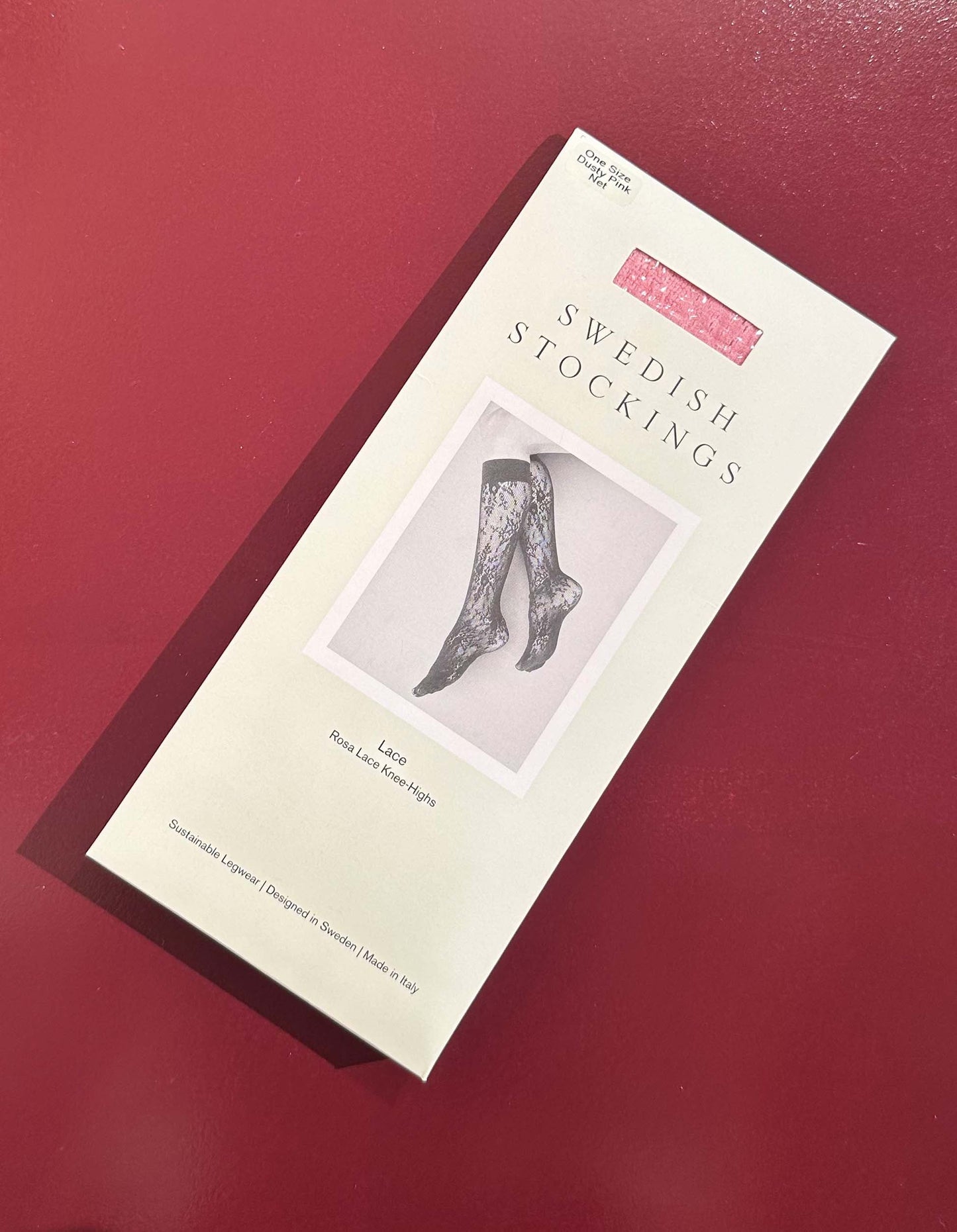 Rosa Lace Knee-Highs Dusty Pink | UNDERLENA