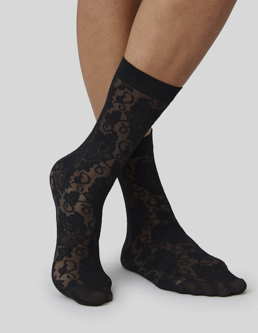 Lily Lace Socks Black